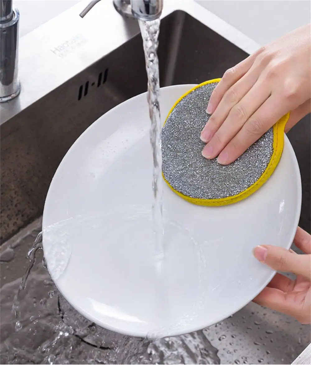 Dishwashing Sponge Reusable Washable Sponges Double Side Magic Sponge To Wash Dishes Useful Things For Kitchen Clean Tools