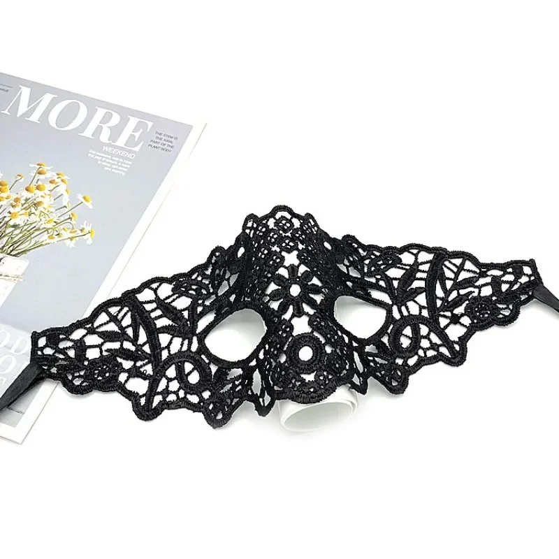 Black Sexy Women Hollow Lace Masquerade Face Mask Princess Party Cosplay Prom Props Costume Nightclub Queen Half Face Eye Mask