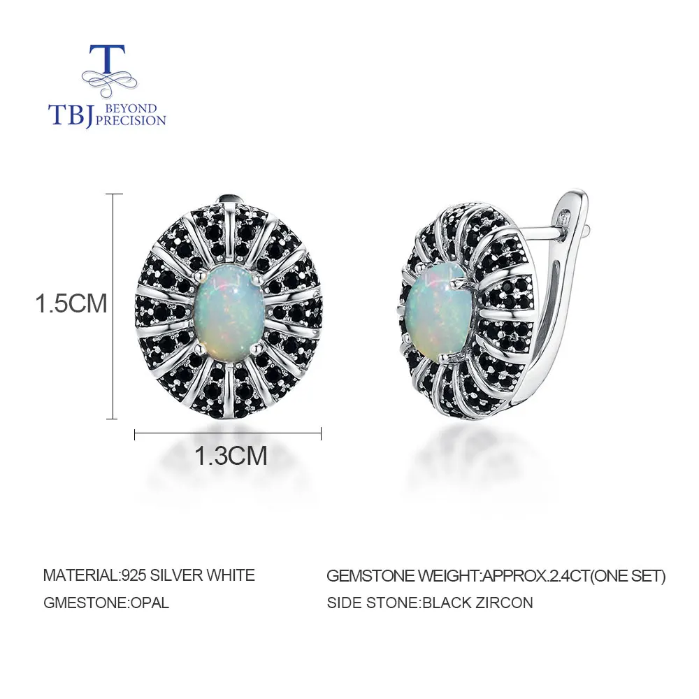 2026, Natural Gemstone Ethiopia Opal Ring Earring Set 925 Silver Classic Design fine Jewelry Women Black Friday Christmas Gift