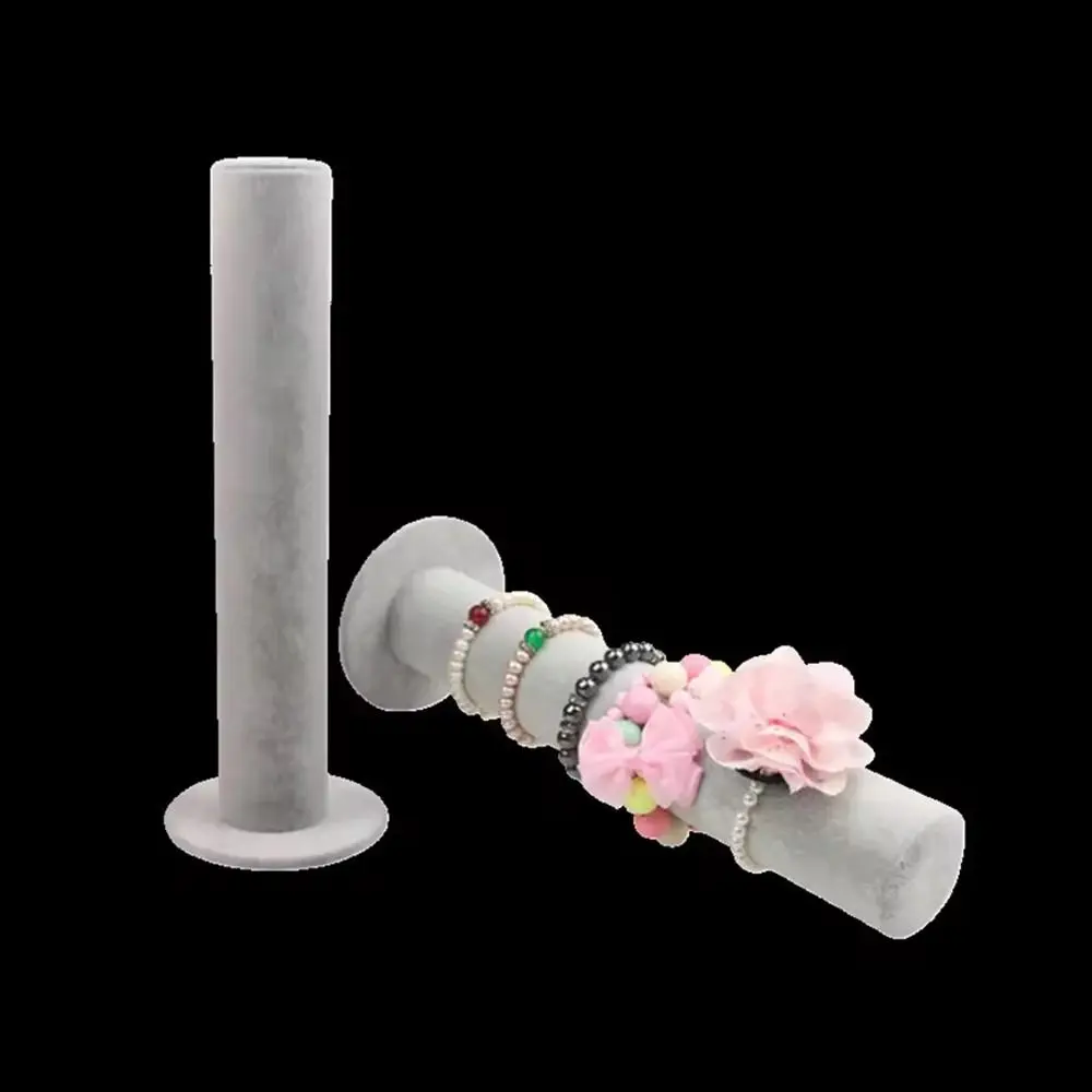 

Velvet/Fabric Jewelry Easel Showcase Cylindrical Shape Multifunctional Bracelet Watch Chain Organizer Head Rope Holder