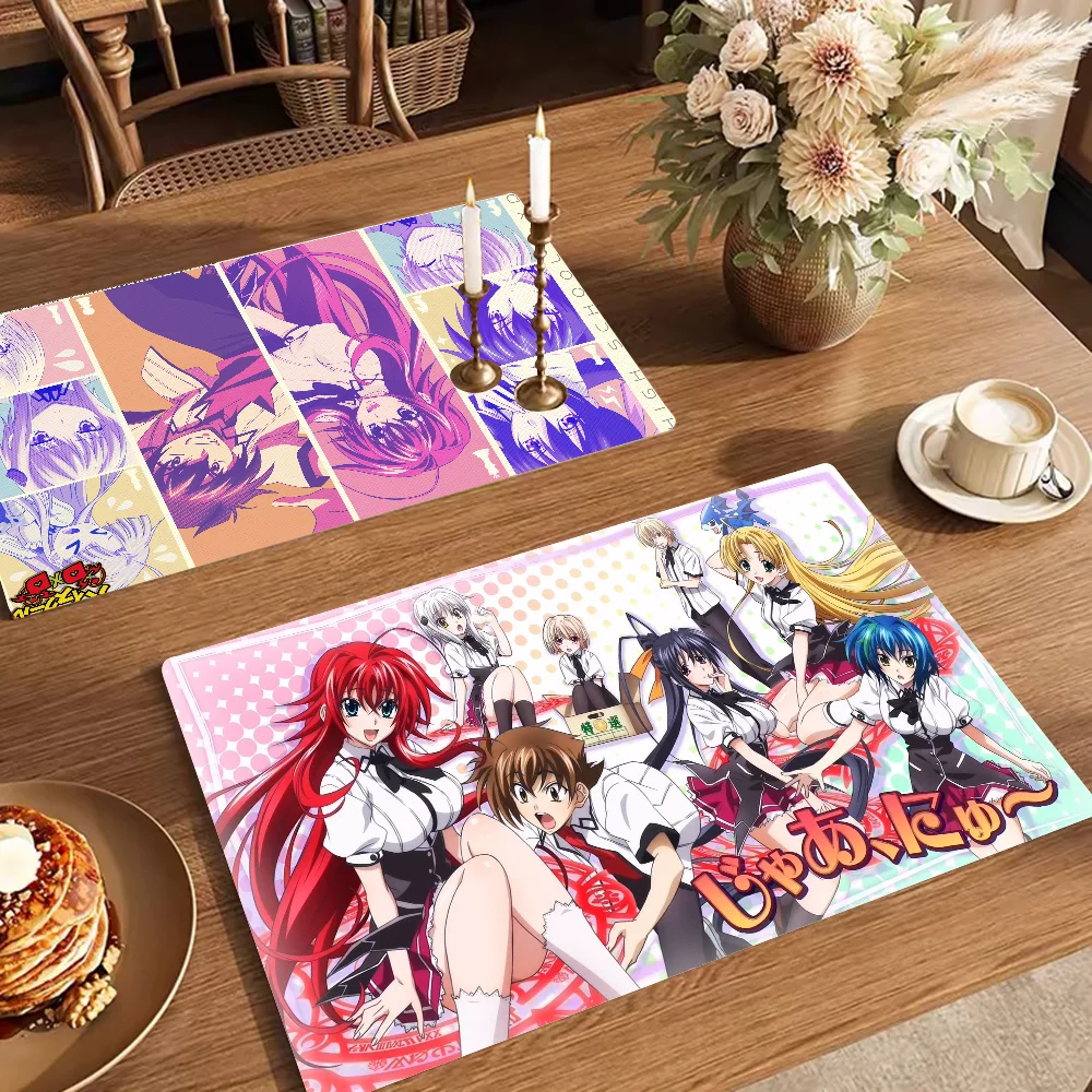 High School DxD Kitchen Tableware Dish Drying Mats Desk Drain Pad Heat Resistant Counter Top Mat Non-slip Draining Placemat