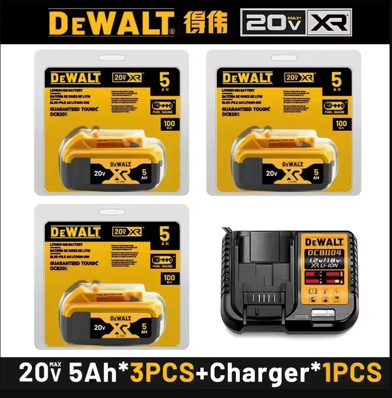 100% DEWALT Original 18V 20V 6.0AH 5Ah, DCB206, DCB205 With Fast Charging, 20V Lithium Battery, Power Tool Battery 20V Dewalt image 3