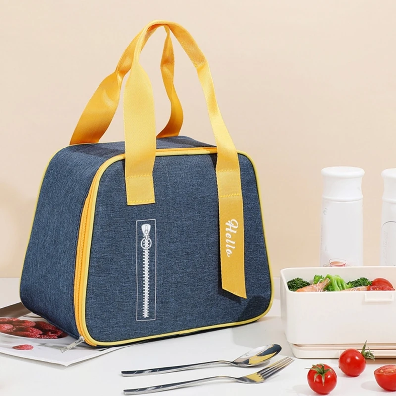 

Portable Thermal Lunch Bag Insulated Picnic Food Storage Organizer for Office School and Outdoor Picnics