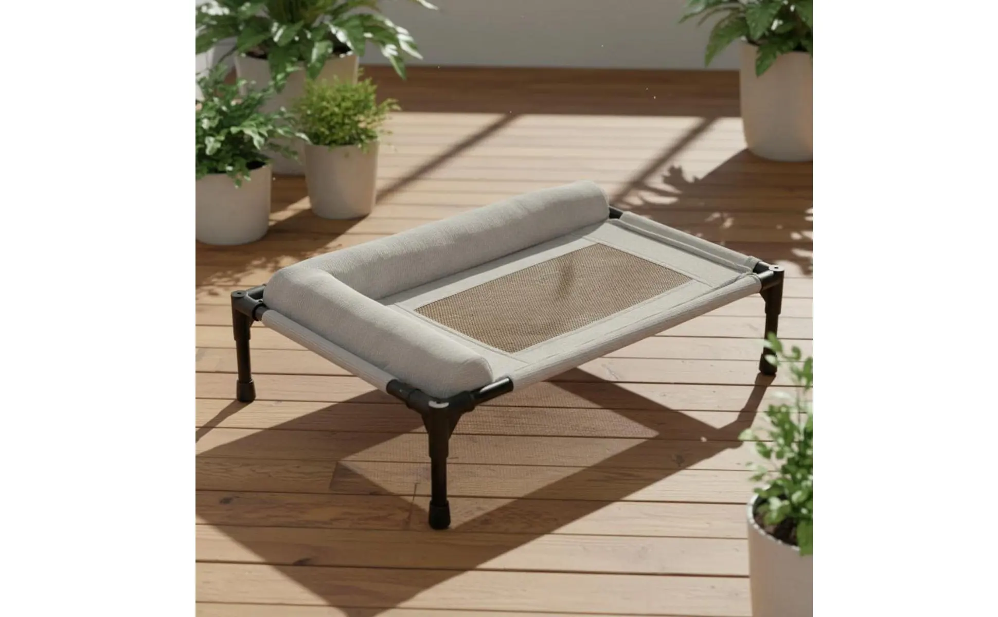 https://ae-pic-a1.aliexpress-media.com/kf/Sc9ee8037689944468144d440a9cb6d64B.jpg Elevated Pet Cot Moisture-Resistant Mesh Pet Suspended Bed Bed Cooling Dog Bed Sturdy Frame Supportive Support for Felines