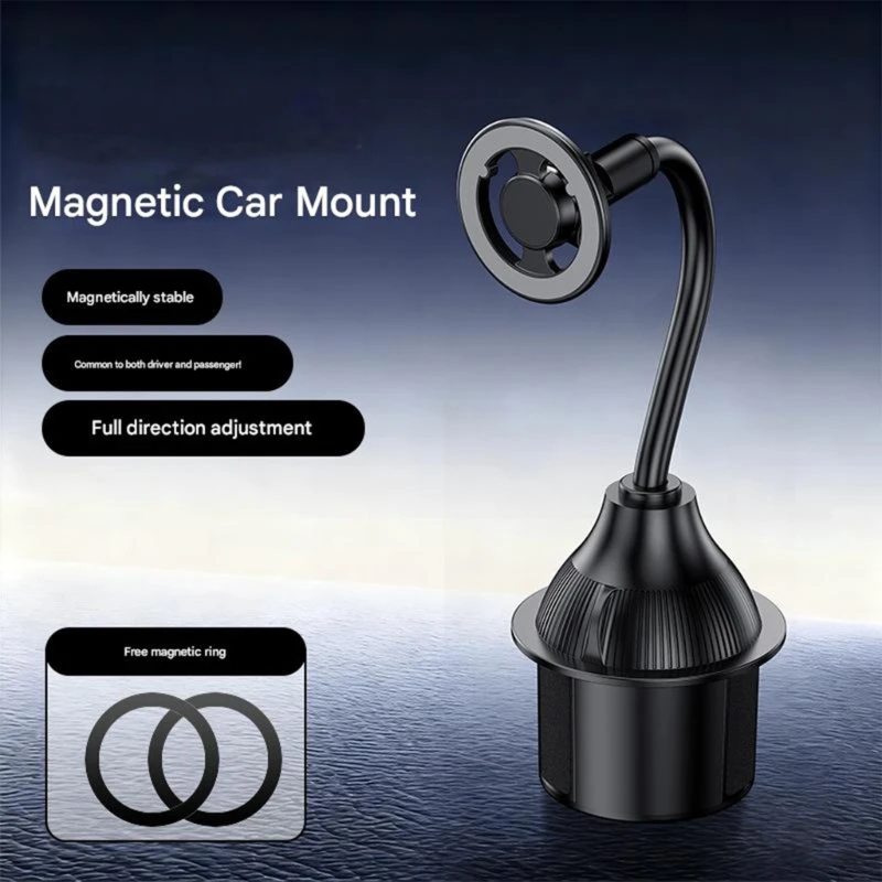 Suporte magnético para bebida 77JD com pescoço ganso ajustável e cabeça magnética