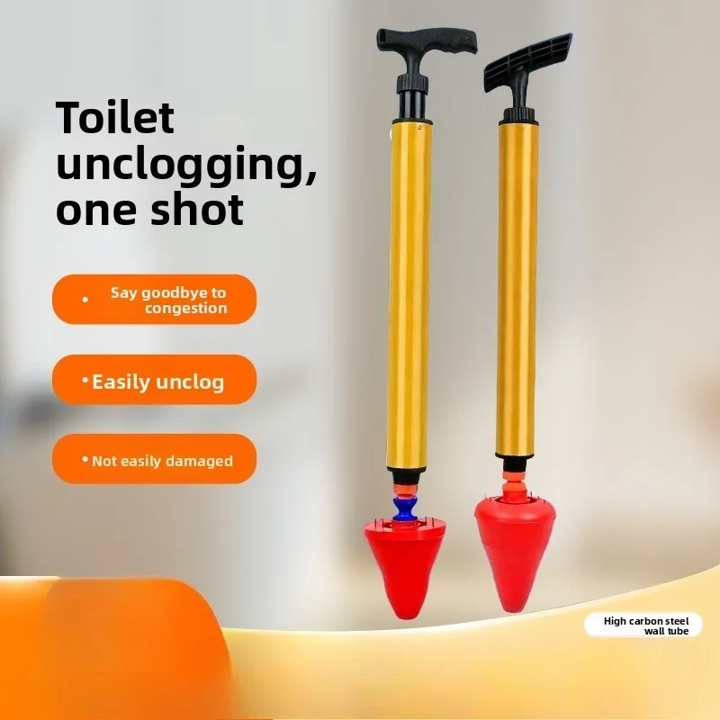 Unblock Toilet High Pressure One Shot Toilet Pipe Plunger Cleaner Silicone Quickly Home Toilet Sewer Dredging Plunger Wc Pump