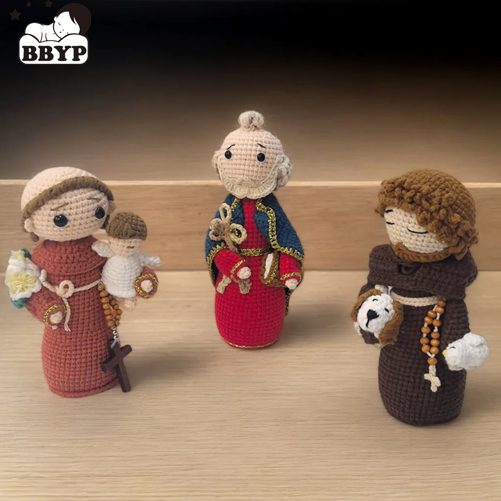 

Handmade Crochet Santonio Padrao-soao Doll - Virgin Mary Father's Day Christmas Gift Kids Room Decor Gifts