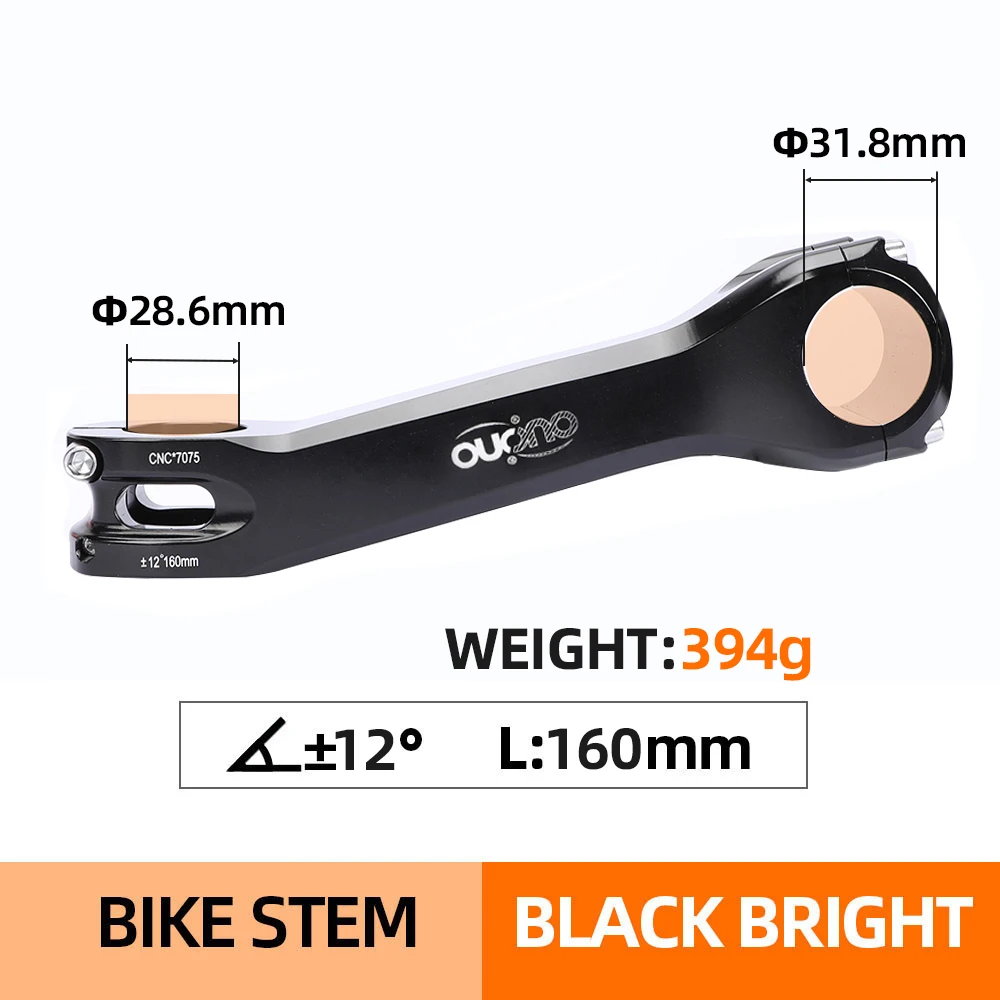 OUO Long Bike Stem 7075 Aluminum CNC Stem 17/ 6 Degree Mtb