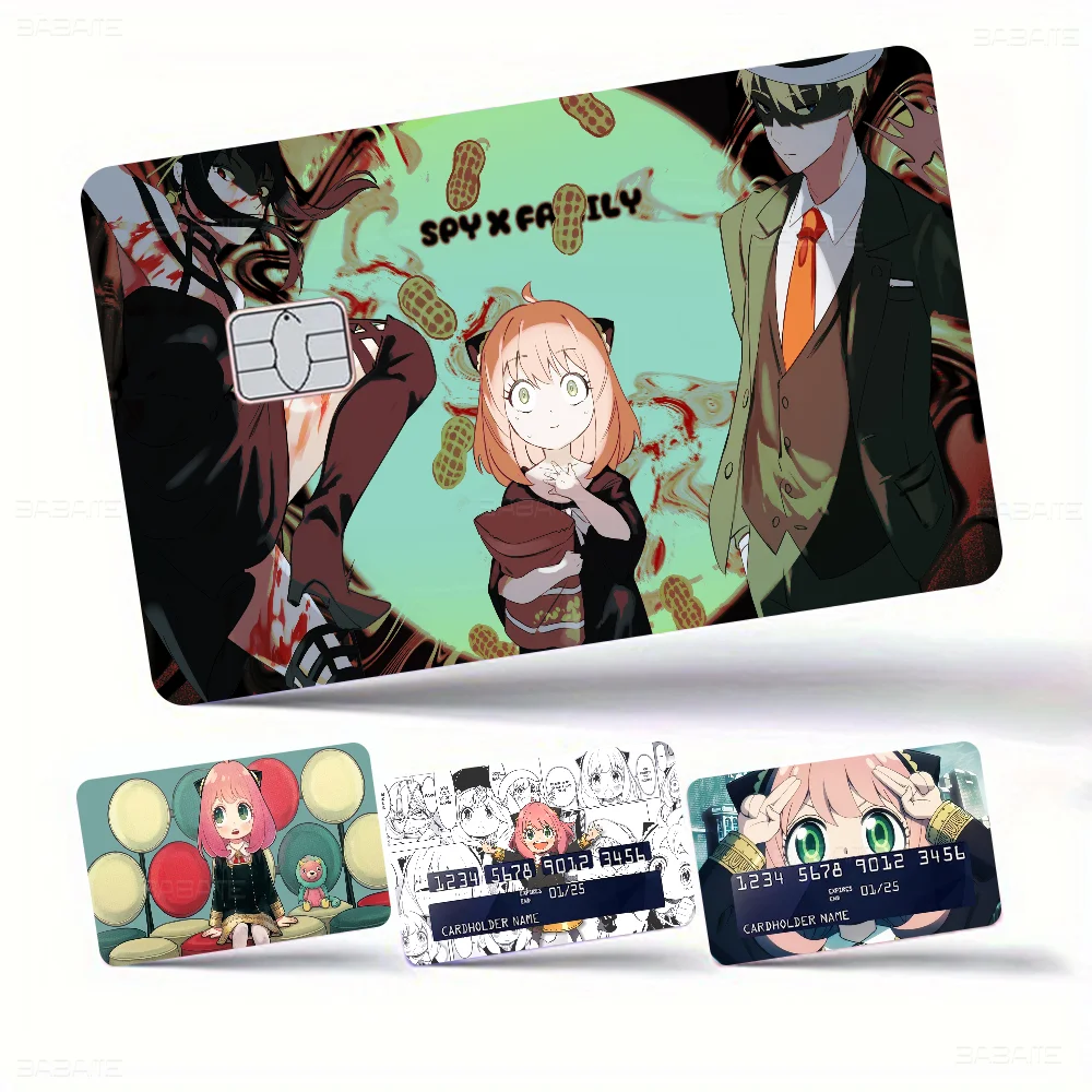 Spy X Family Anya Forger Different Styles Poker Sticker Film Tape Skin For Credit Card Debit Card Big Chip