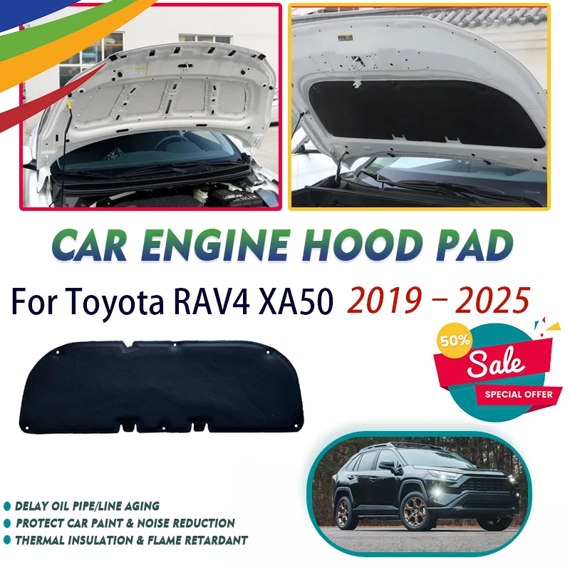 Car Engine Hood Pad For Toyota RAV4 XA50 Suzuki Across 2019 2020 2021 2022 2023 2024 2025 Sound Heat Insulation Rugs Accessories