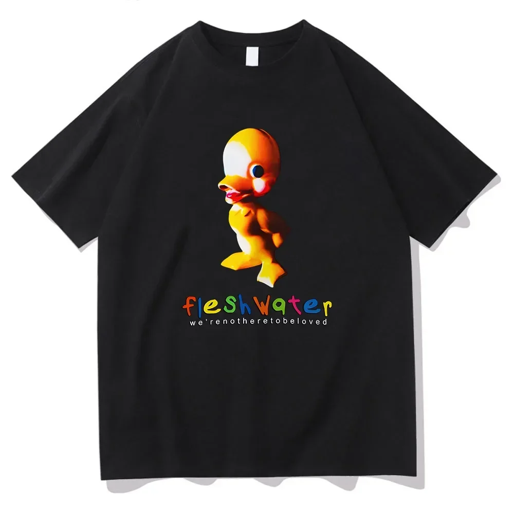 

Fleshwater Rock Band T-shirts Funny Duck Graphic Printing Tee-shirt Women Men Grunge Fashion Tshirts Cotton Short Sleeve Tee Top