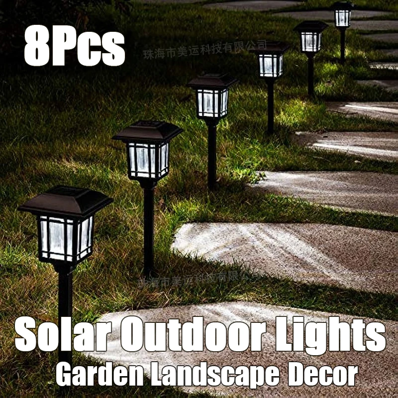 

8Pcs Solar Path Light Powered Garden Outdoor Bright Yard Waterproof For Villa Landscape Lawn Pathway Walkway Driveway Decor Lamp