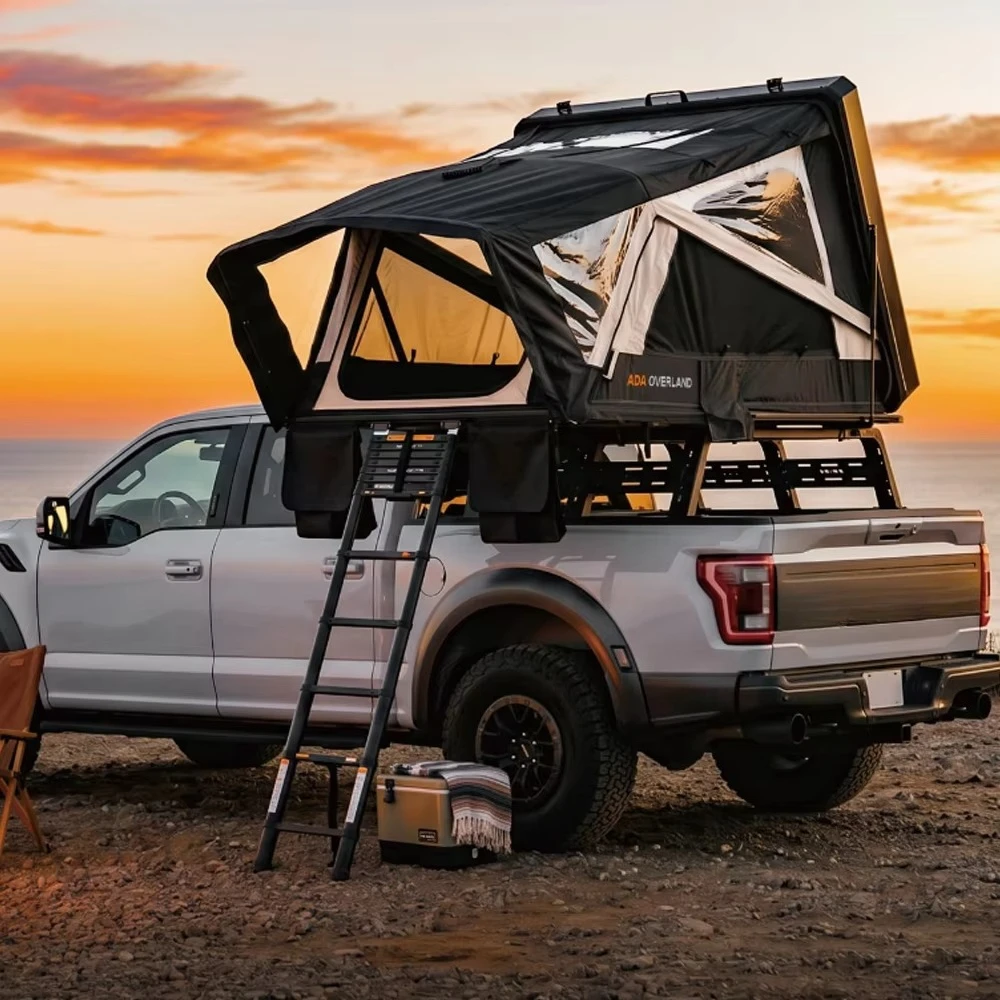 ADA OVERLAND Camping Car Roof Top Tent With Aluminum Shell Waterproof Camping Tent Quick Open Design 4X4 Accessories