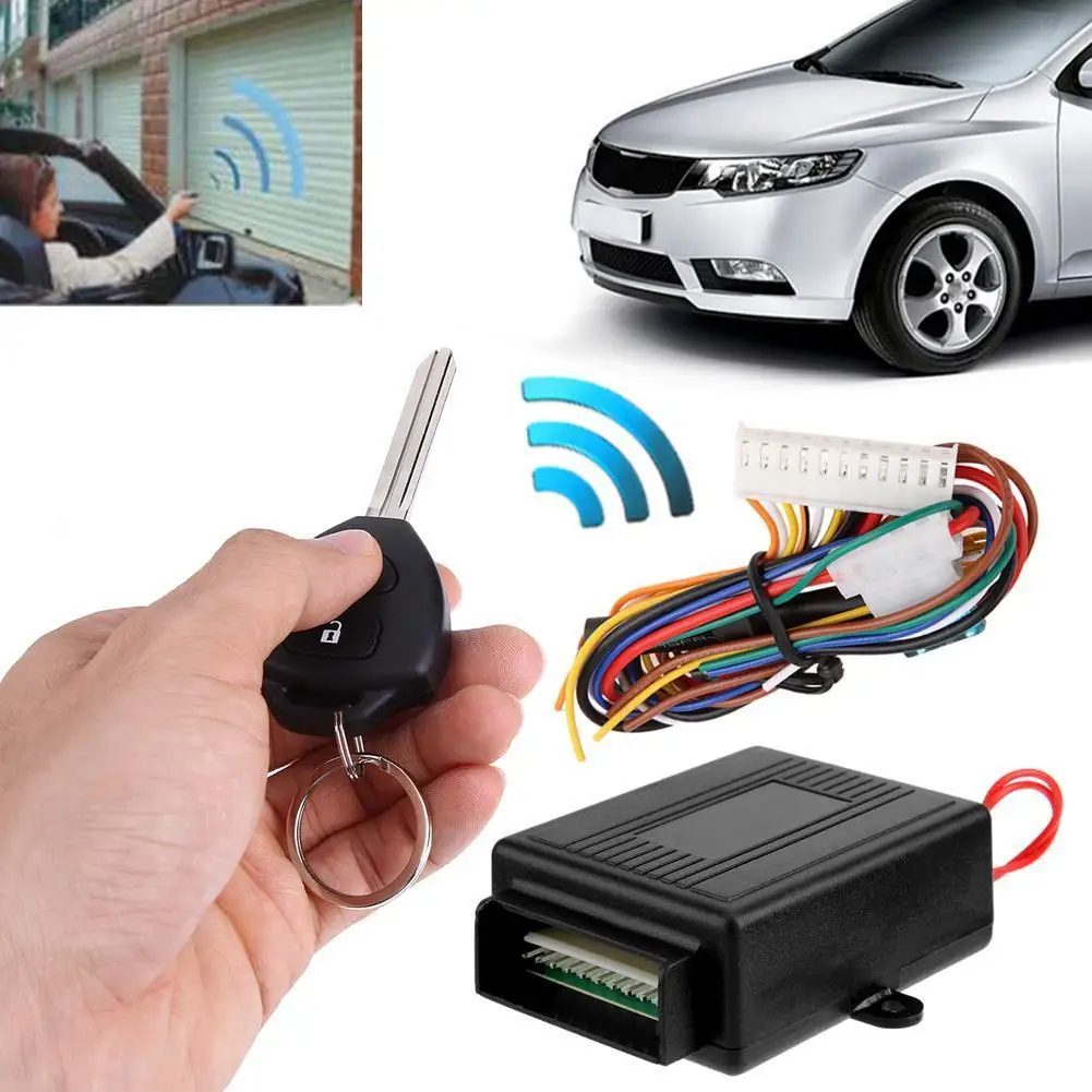 Universal Door Lock Alarm Keyless Entry System with 2 Remote Controls Auto Remote Central Kit Central Locking Remote Control Kit