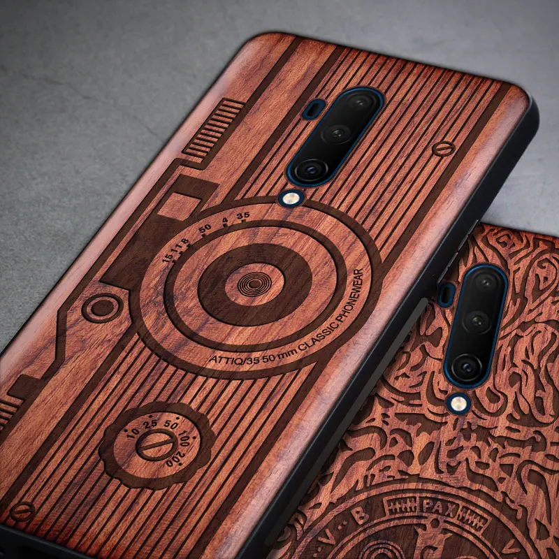 Shockproof Real Wood Phone Case For Oneplus 9 Pro Case Wooden Full Cover Silicone Coque For Oneplus 7 7T 8 Pro 8T 9R Case Funda