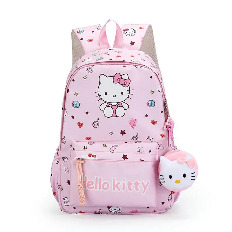 Cartoon Kuromi Mädchen Rucksack Multi-Pocket Nylon Schüler Schult asche Kawaii große Kapazität Rucksack Reise Mochila