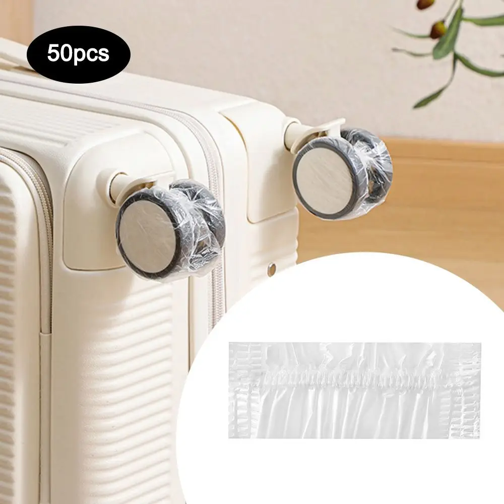 

50Pcs Disposable Luggage Wheels Protector Anti-slip Wear-resistant Luggage Universal Wheels Covers Reduce Noise Shock Absorption