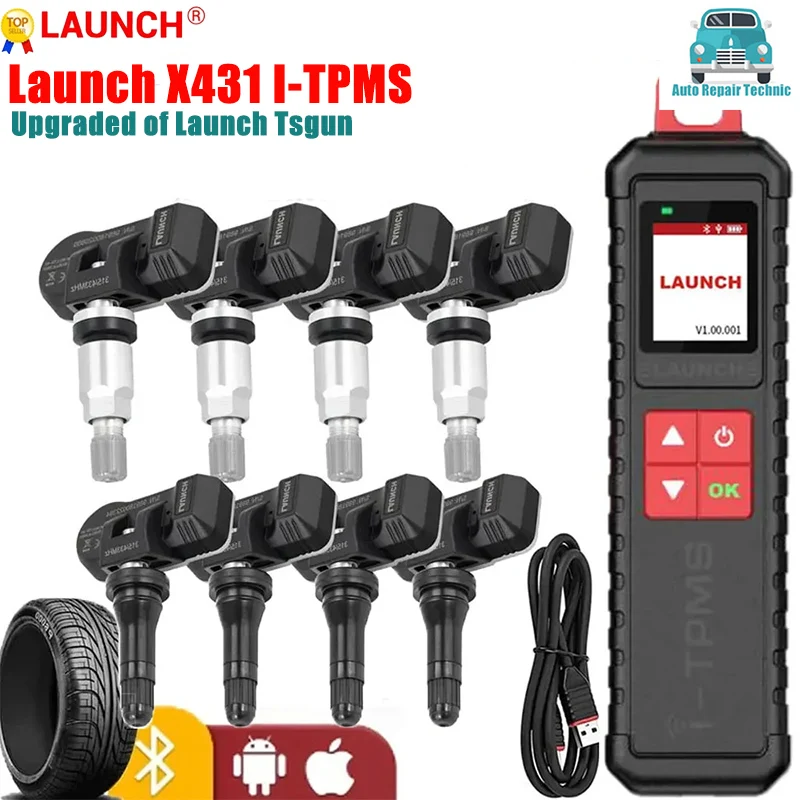 Lanzar el detector de presión de neumáticos i-TPMS actualizado de TSGUN con sensor RF funciona solo mediante la aplicación i-TPMS o funciona con el lanzamiento X431 PAD V V+