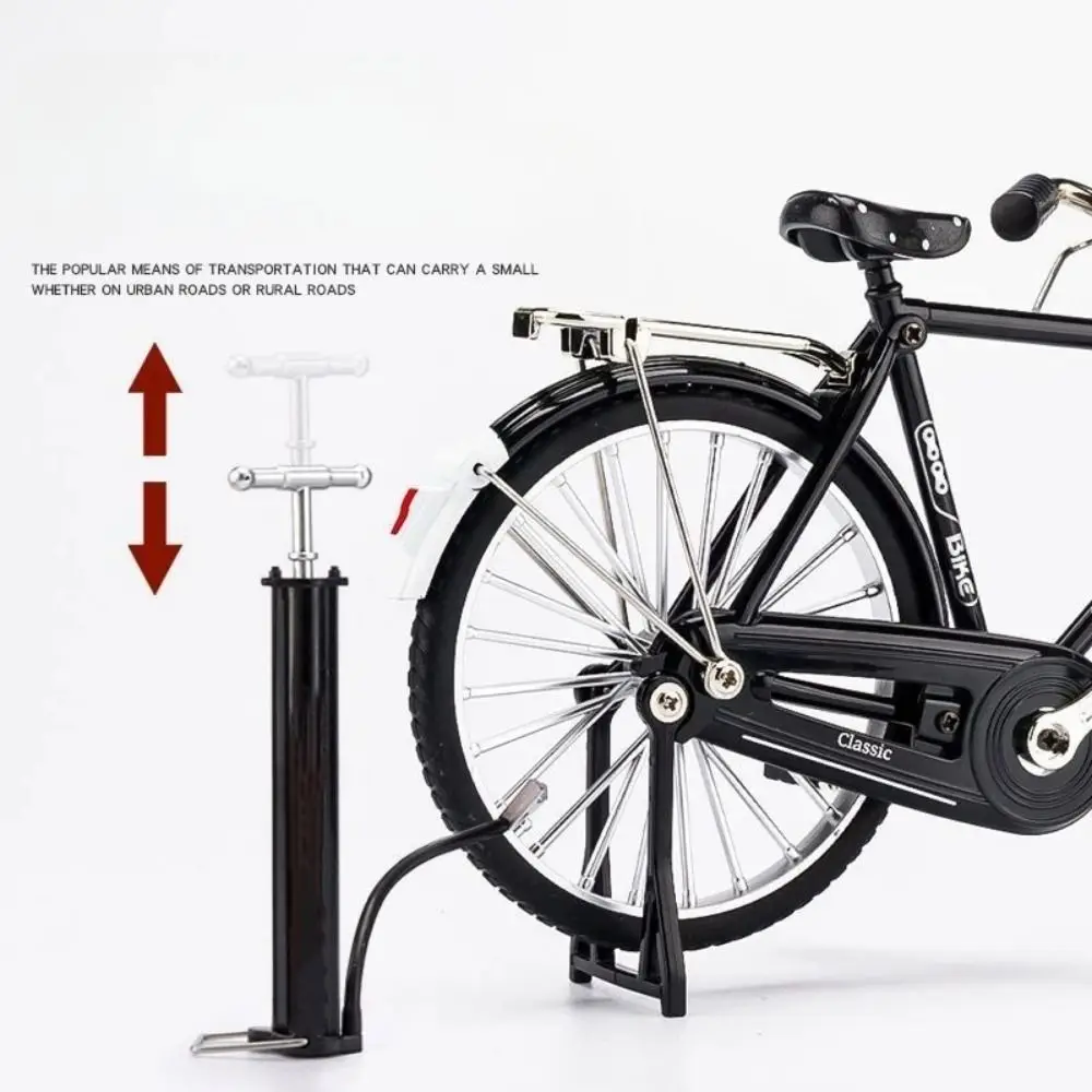 1:10 Scale Assembly Bicycle Model Retro DIY Simulation Bike Model Kit Ornament Self Assembled Mini 28 Big Bar Bicycle Adult