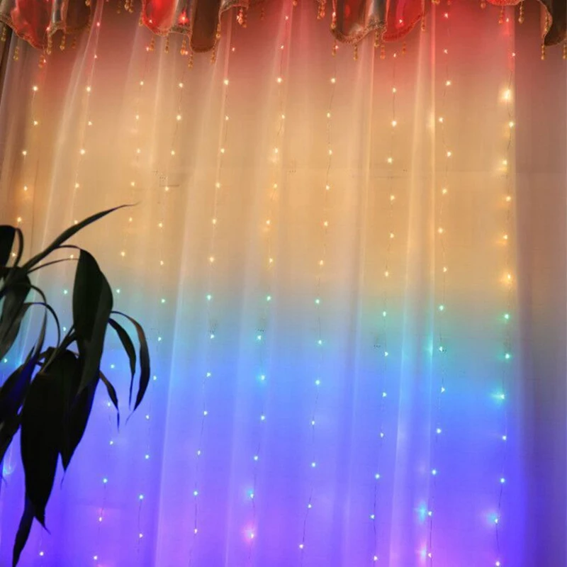 LED Window Curtain Lights Twinkle String Lights With Remote Control For Wedding Party Bedroom Wall