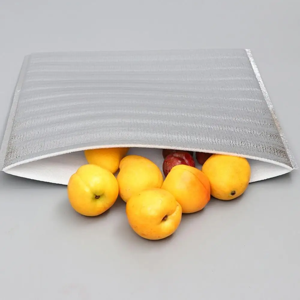 20Pcs Thermal Insulated Bags Aluminum Foil Fresh Keeping Lunch Bag Cooler Bag Food Organizer Disposable Food Delivery Pouch