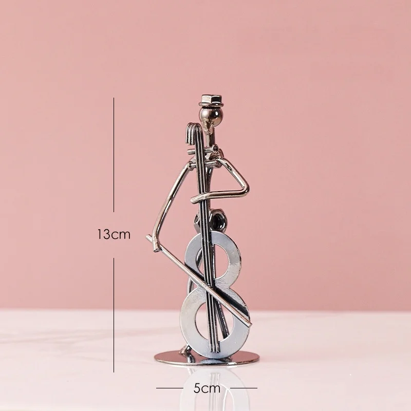 Retro Iron Sculpture Musician  Statue Little Iron Art Figurine Collectible Home Office Cafe Decoration Accessories Gift Crafts