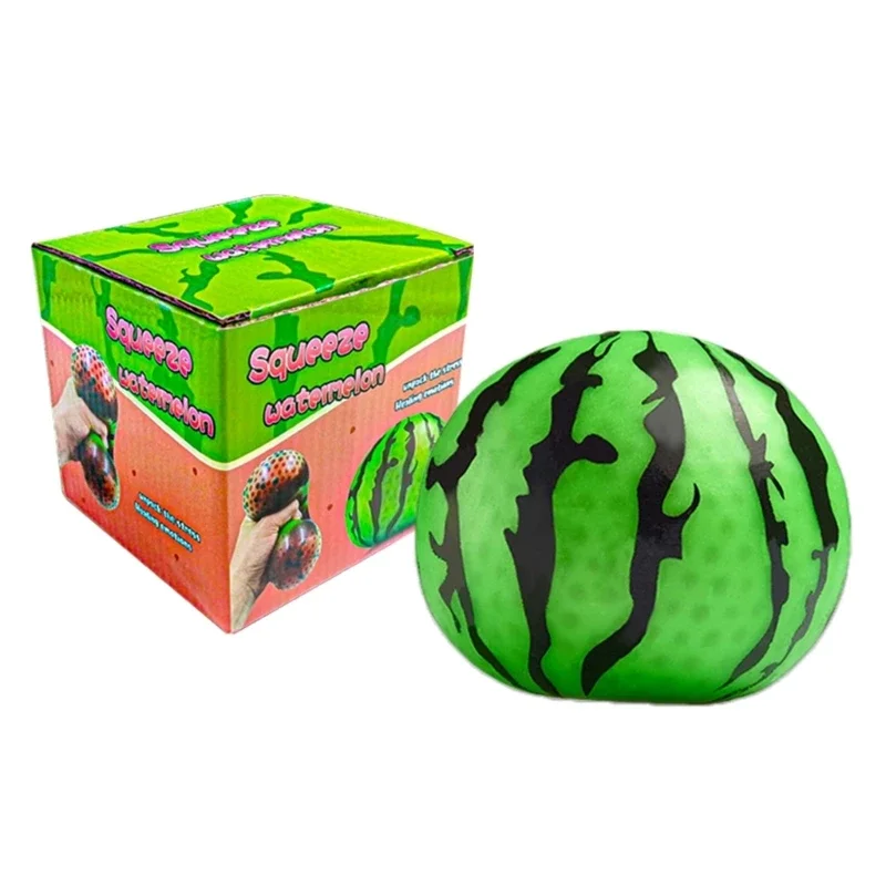 Bola antiestrés de descompresión para niños pequeños, sandía antiestrés irrompible