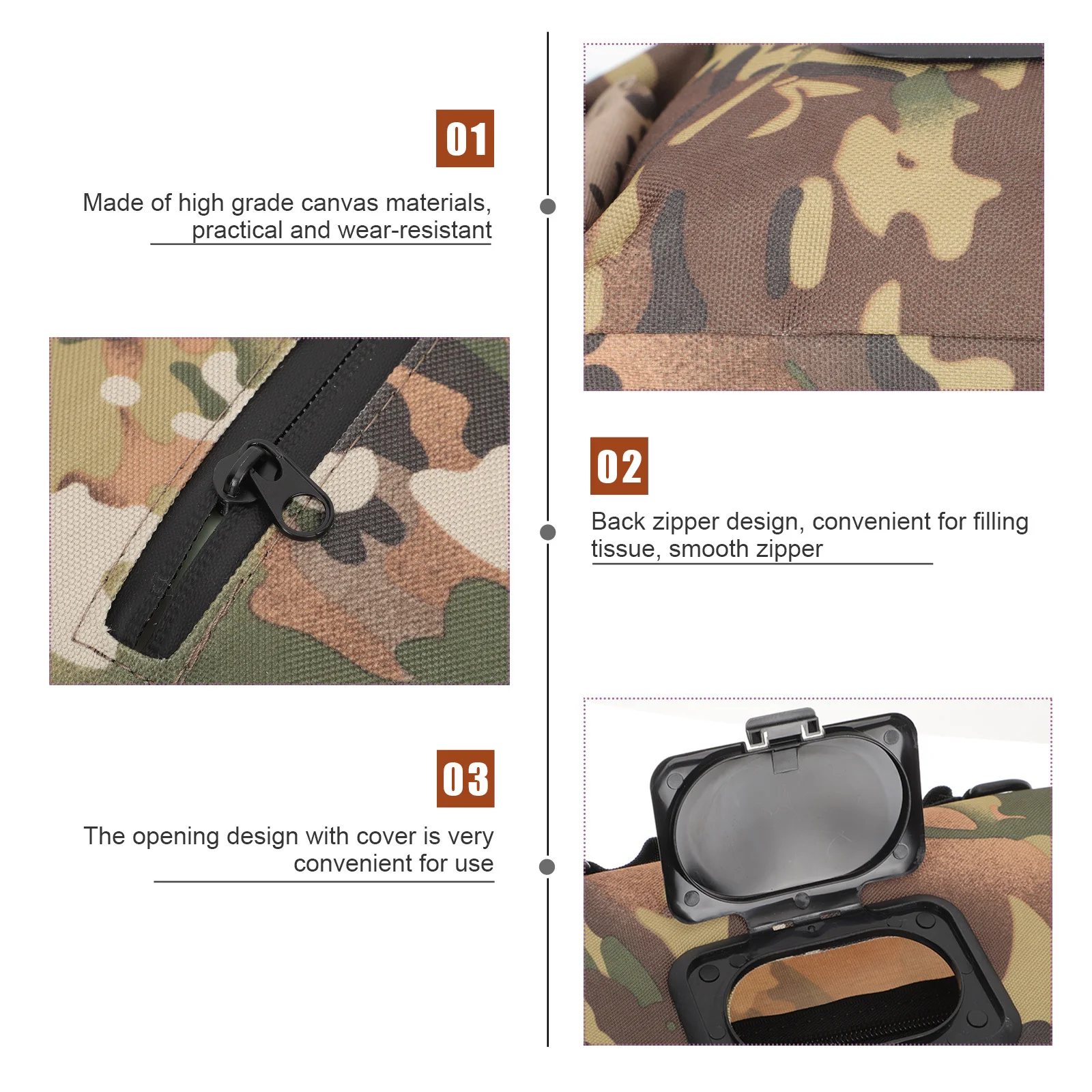 

Camping Box Canvas Portable Outdoor Napkin Holder Wear-Resistant Tissue Storage Case For Picnic Travel Multi-Use Tissue