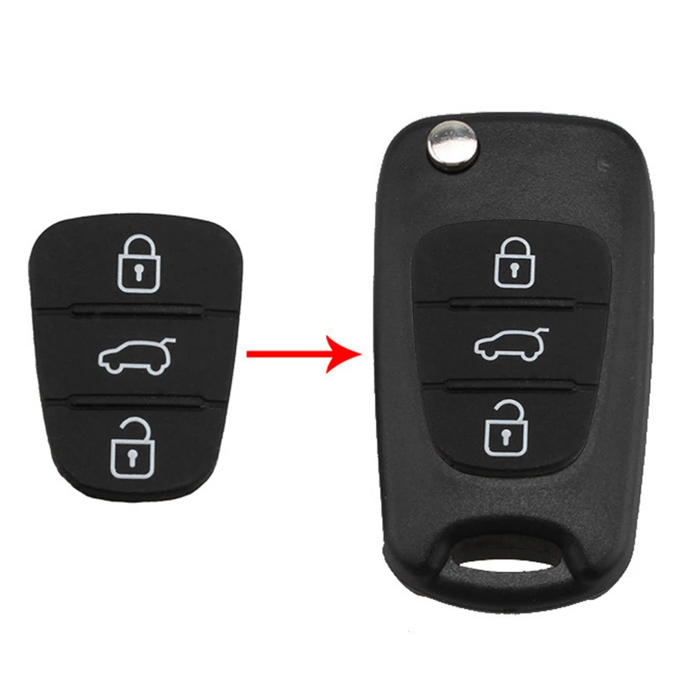 Replacement 3 Button Rubber Pad for i30/i35/iX20 Solaris Verna for Kia K2 K5 Rio Sportage Flip Remote Car Key Shell Case - view 5