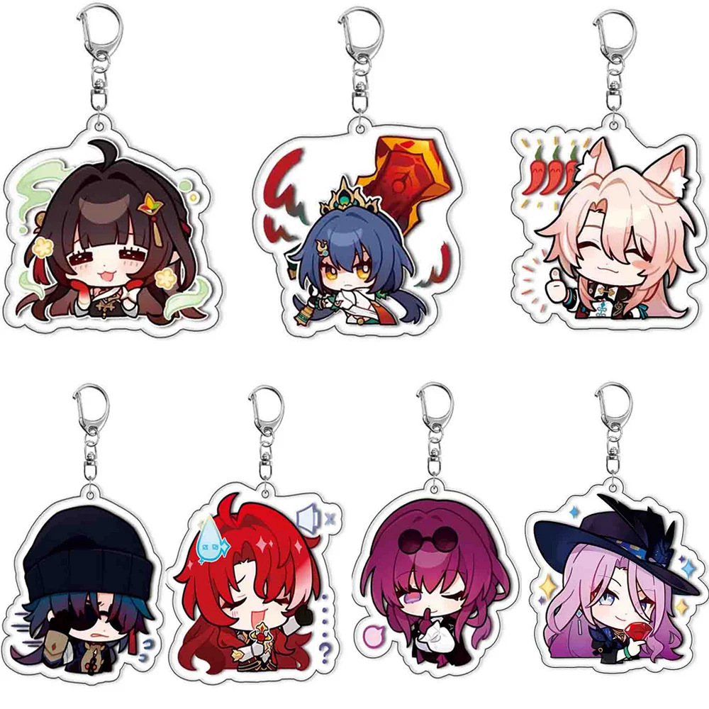 Honkai Star Rail Yunli Anime KeyChain Key Chain Ring Acrylic Car Keyring Girls Boys Firefly Kafka Jiaoqiu Cosplay Party Pendant