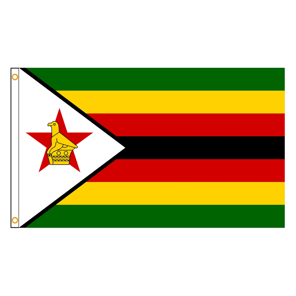 2×3FT Zimbabwe Emblem Flag Polyester Printed Banner Tapestry For Decor