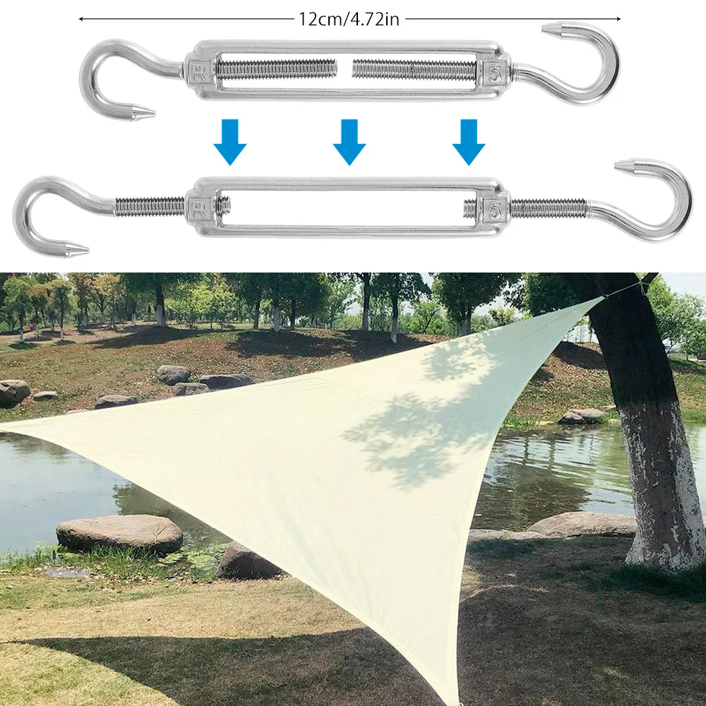 Zestaw mocowań do markizy Wytrzymały żagiel przeciwsłoneczny Zestaw osprzętu ze stali nierdzewnej do domowego ogrodu Akcesoria do mocowania osłon