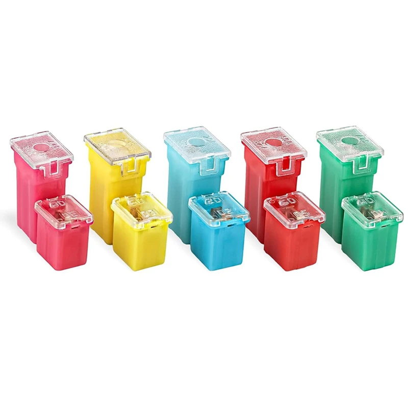 Kit surtido de fusibles para automóviles AAAN-20PCS, fusibles en forma de caja de perfil alto/estándar y bajo para camionetas, automóviles, vehículos recreativos y SUV
