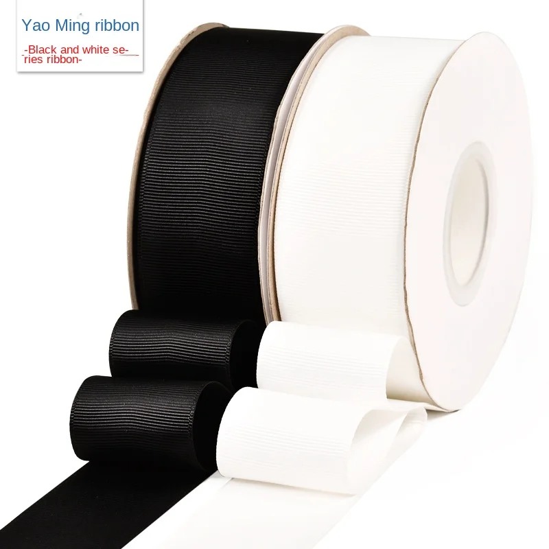 

YAMA((12 yards/roll) )black and white Single Face Satin Ribbons DIY Handmade Crafts Supplies Wedding Decoration Gift Wrapping