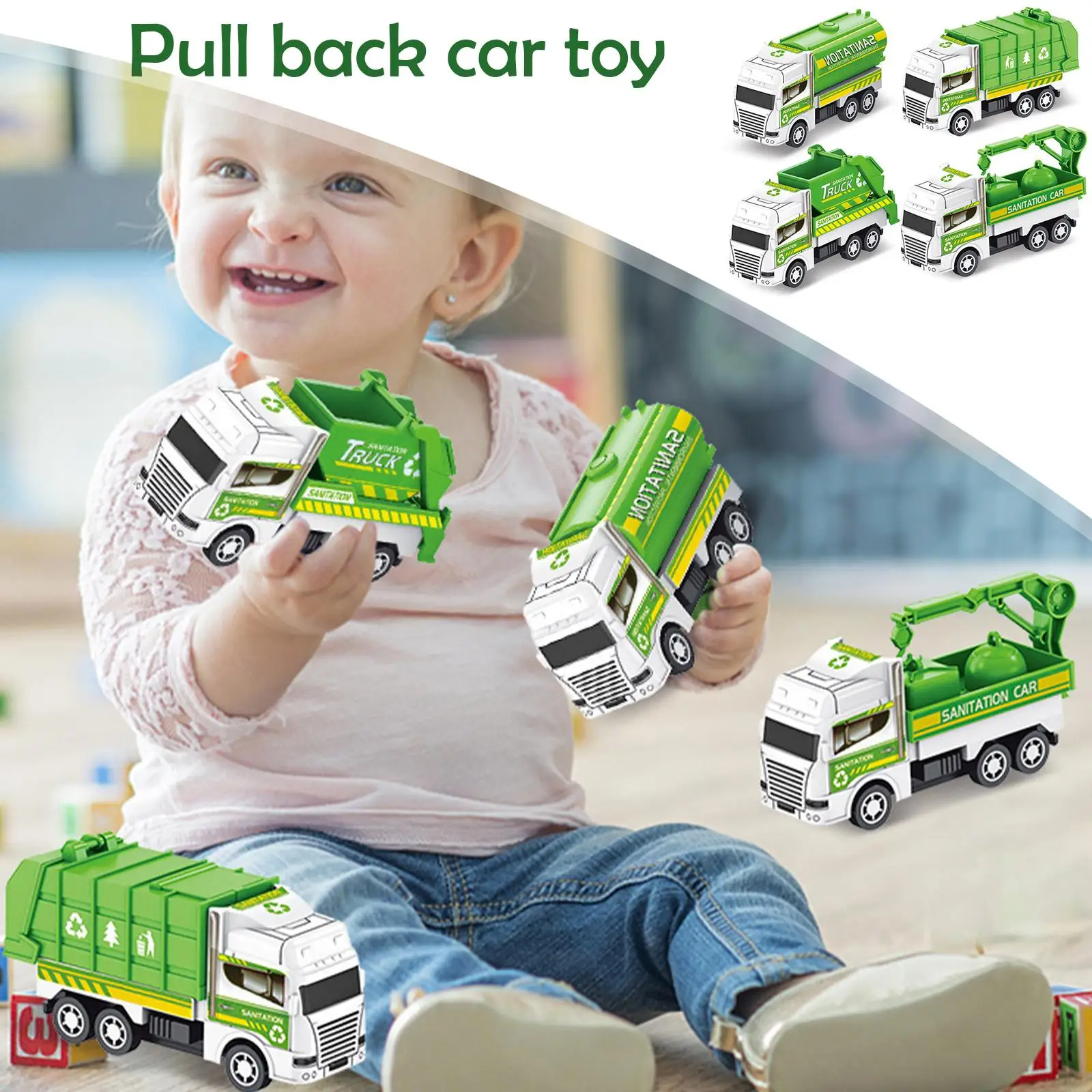 Car Model Toy Open Dooro Real Interior Design Mini Inertial Pull Back Engineering Car Child Kids Cartoon Toys Birthday Gift