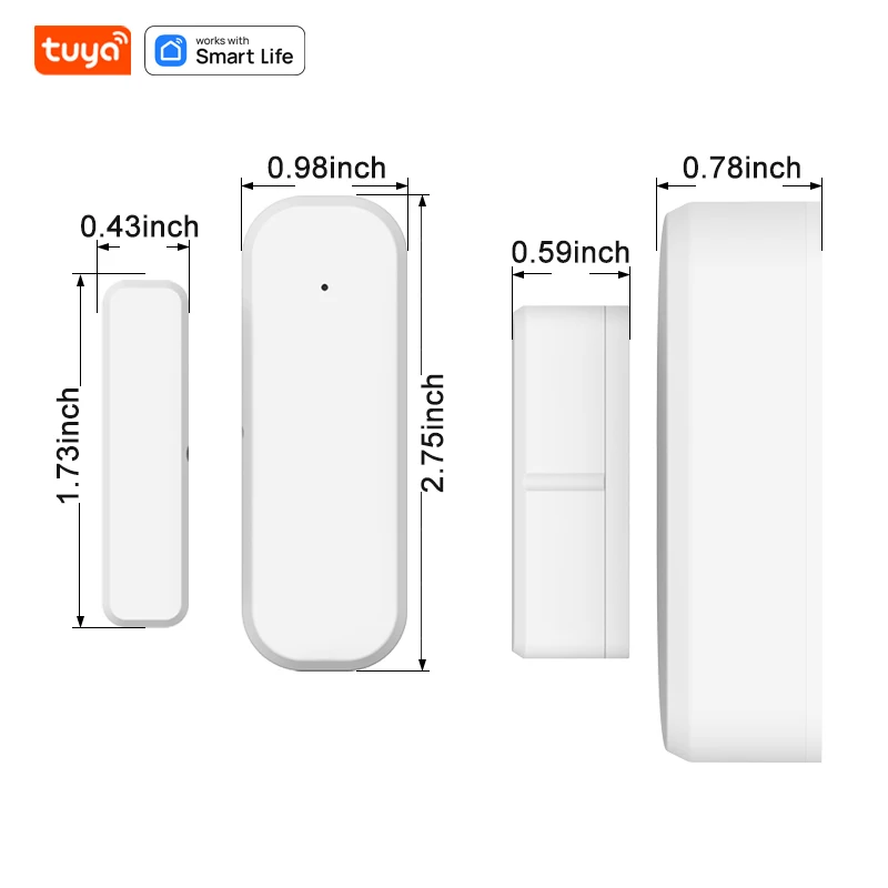 Tuya WiFi Bluetooth Sensor de puerta inteligente seguridad antirrobo Sensor de puerta alarma enlace de escena de hogar inteligente Soporte Alexa