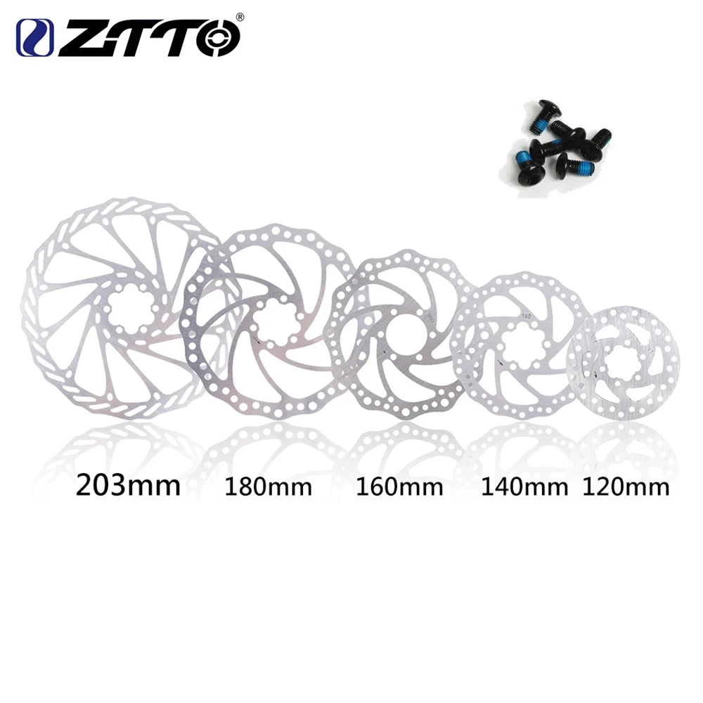 ZTTO Disc Brake Rotor With 6 Bolts 120mm 140mm 160mm 180mm 203mm 6 Inches Stainless Steel Brake Rotors For MTB Road BiKe Parts