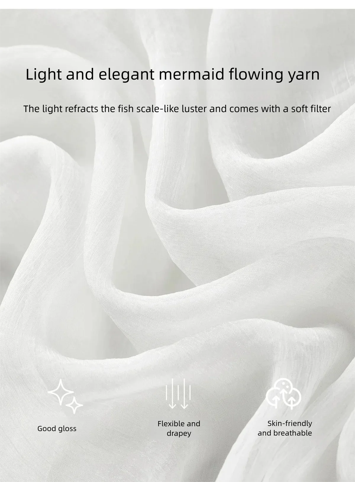 SENTUBILA Eleganter Hochgeschnittener Schimmernder Chiffon A-Linien-Rock 2026 Sommer Weißer Netzrock mit Elastischem Bund Damen-Unterteil W62QG7415 – Detail 18