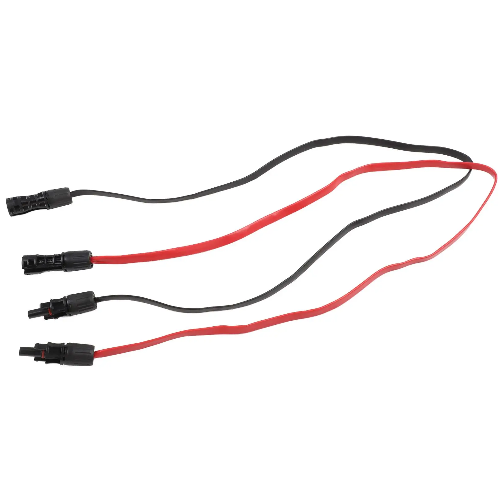 Flat Flexible Solar Photovoltaic Cable 1 Pair 100cm with Coupler for Casement Bushing and PV Module Integration