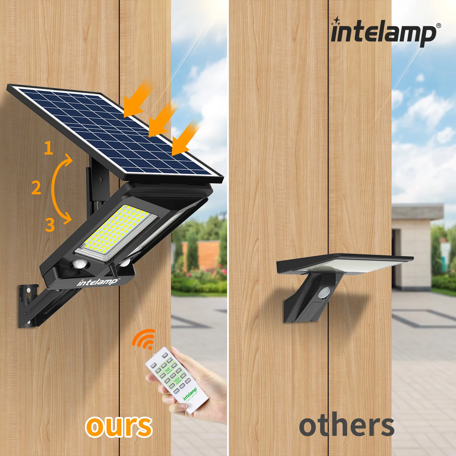 Imagem -04 - Luz Solar ao ar Livre com Controle Remoto Super Bright Flood Lights Ip65 Waterproof Wall Lamp Decoração do Jardim Modos