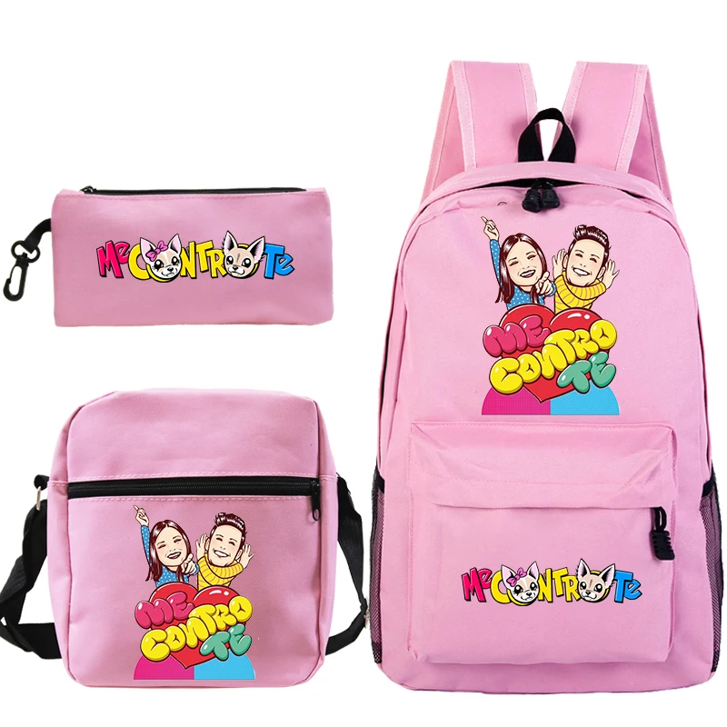 3PC-SET Me Contro Te Schoolbag Kids Recharged Backpack Student Me Contro Te Backpack Boys Girls Cute Cartoon School Bag Mochila