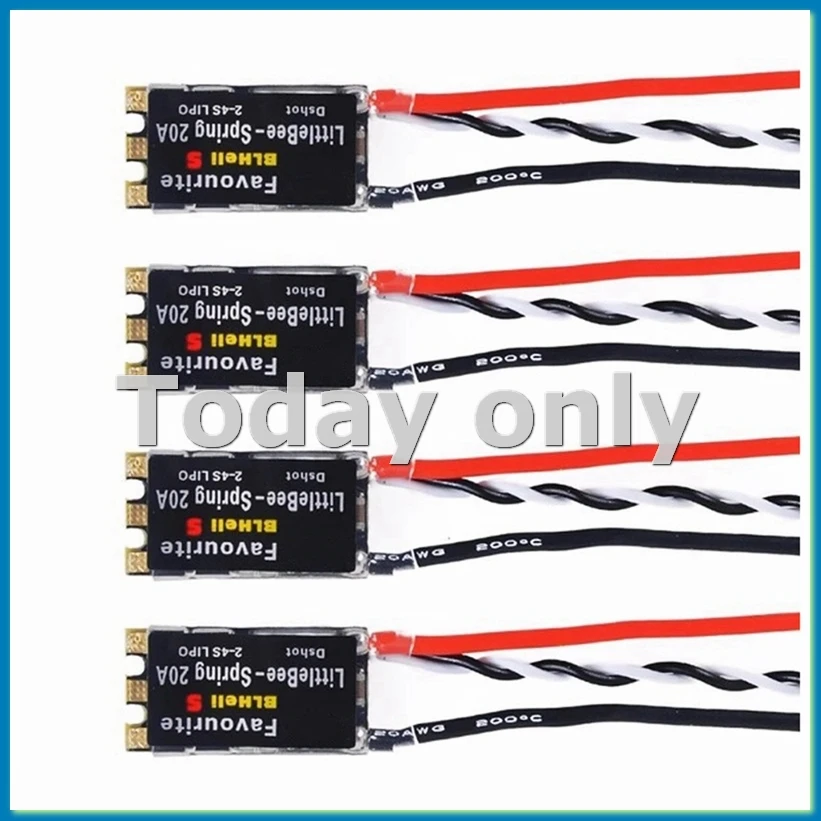 

4PCS 20A ESC BLHeli-S Electronic Speed Controller Support DSHOT600 for FPV RC Drone Multicopter Quadcopter-BCBW