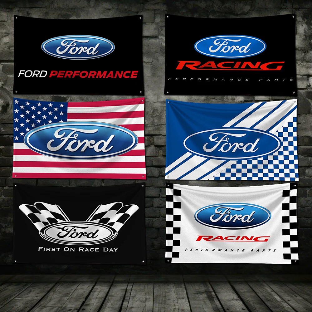 3x5 Ft Racing F-FordS Car Flag Polyester Digital Printing Banner for Garage Wall Art Out Door Decoration With Brass Grommets