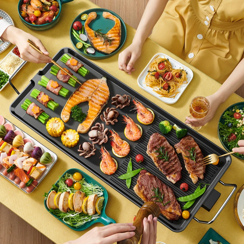 ย่างบาร์บีคิวไฟฟ้าในครัวเรือนในร่ม Shabu Kebab กระทะเกาหลีขนาดเล็ก Multi-Function เครื่อง