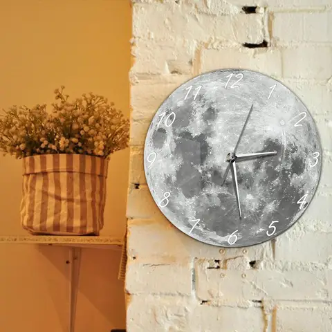 आधुनिक डिज़ाइन ग्रे मून पिंटेड दीवार घड़ी लूना साइलेंट स्वीप दीवार घड़ी बेडरूम के लिए मिनिमलिस्ट आर्ट बोहो होम डेकोर टाइमपीस 6 best sales चाँद की दीवार घड़ी - №3