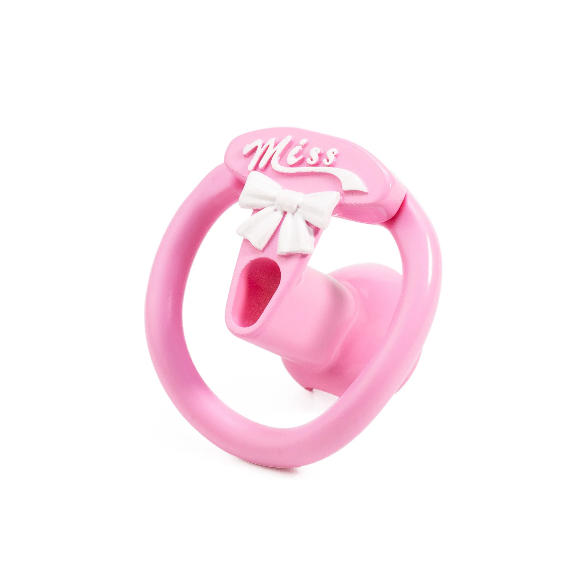 Bow Pink Negative Inverted Plastic Femboy Chastity Cages Male Chastity Device Penis Lock Sex Toys for Men Pet