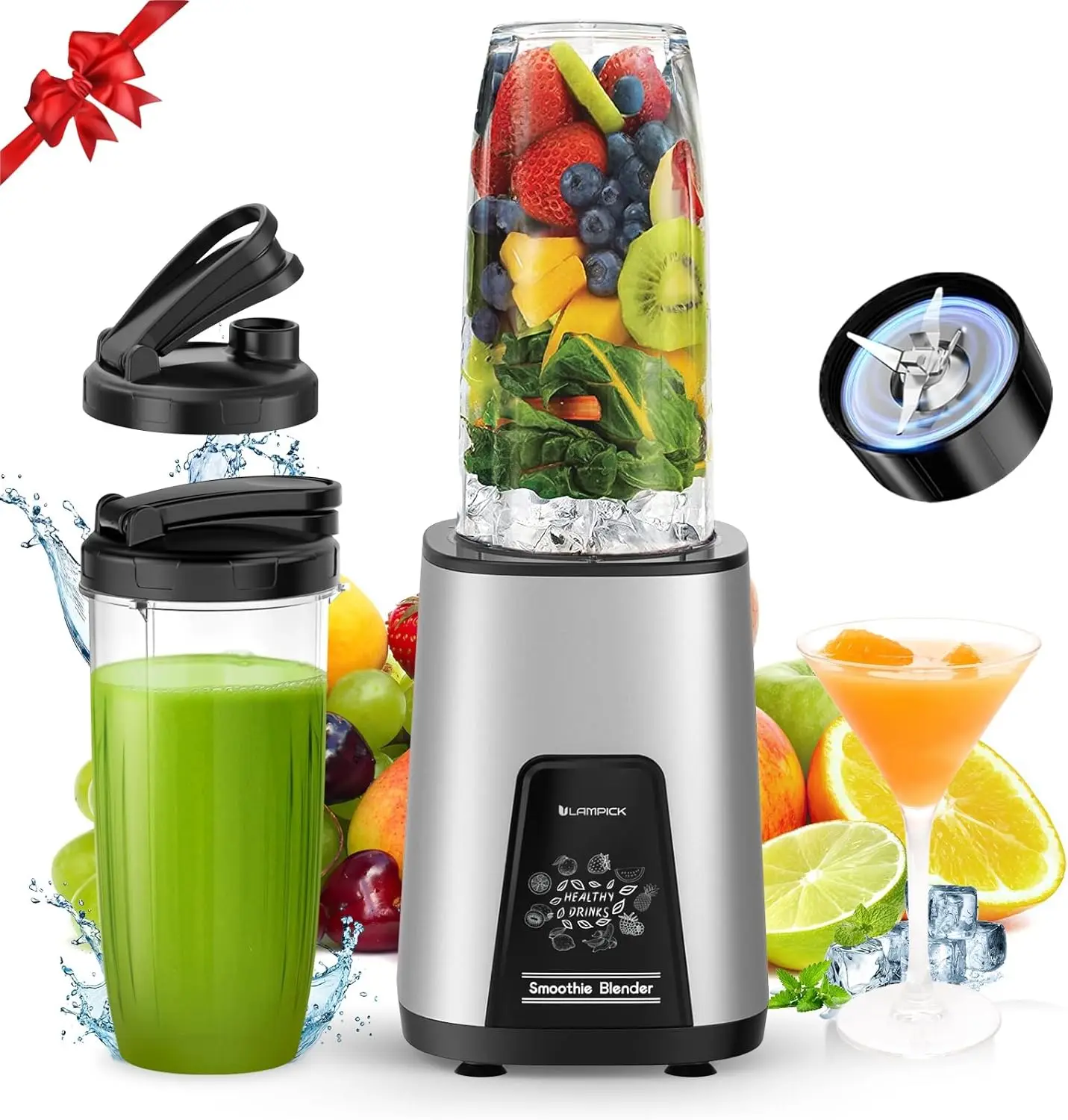 

900W Personal Blender with 2 BPA-Free Cups for Smoothies, Shakes, Juices, and Baby Food