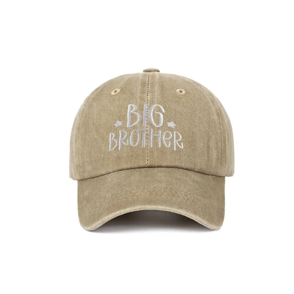 Fashion Washed Cotton Big Brother Big Sister Caps Adjustable Vintage Dad Hat Breathable Sport Visors Cap Gifts