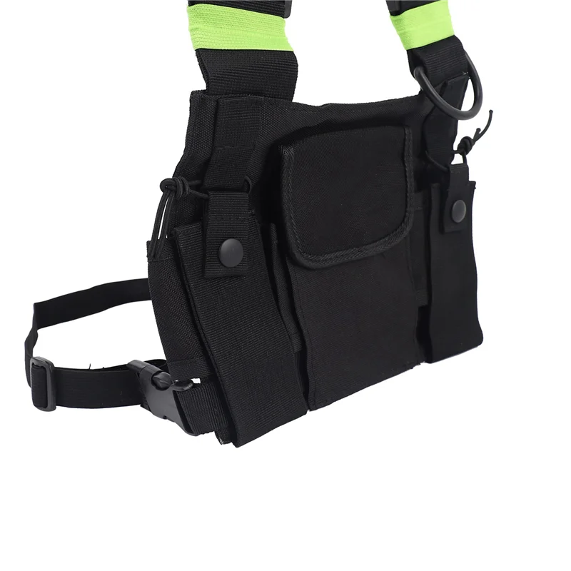 4X Radios Pocket Radio Chest Harness Chest Front Pack Pouch Holster Vest Rig Carry Case For 2 Way Radio Walkie Talkie-A74Z