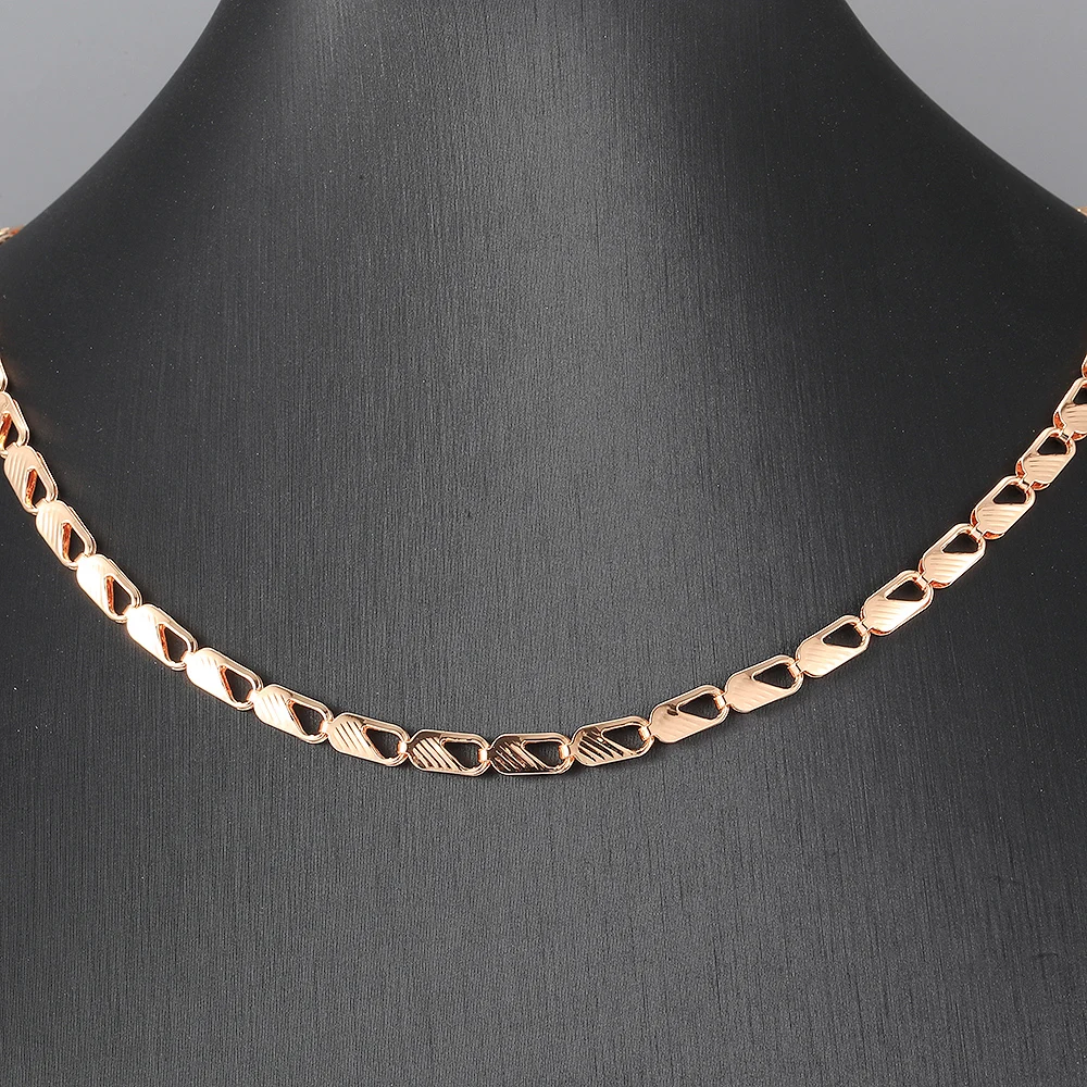 585 Rose Gold Color Necklace For Women Girls Seashell Shape Link Weave Chain Necklace Jewelry Party Birthday Gifts CN54